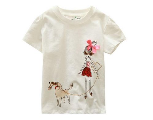 T-Shirt 'Mädchen mit Hund'